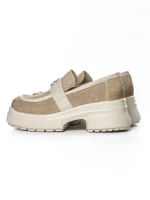 Pantofi Casual Dama din piele naturala 10827 CREAM | FORMAZIONE