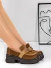 Pantofi Casual Dama din piele naturala 10827 BROWN | FORMAZIONE
