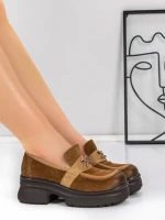 Pantofi Casual Dama din piele naturala 10827 BROWN | FORMAZIONE