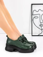 Pantofi Casual Dama din piele naturala 10829 GREEN | FORMAZIONE