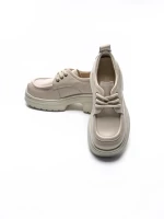 Pantofi Casual Dama din piele naturala 10829 CREAM | FORMAZIONE