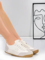 Pantofi Sport Dama din piele naturala KM0820 CREAM | ADVANCER