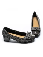 Pantofi cu toc din piele naturala 22163-90 GREY | ADVANCER