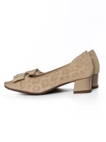 Pantofi cu toc din piele naturala 22163-90 APRICOT | ADVANCER