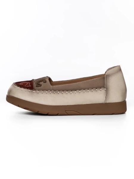 Balerini Dama din piele naturala KM5315 KHAKI | ADVANCER