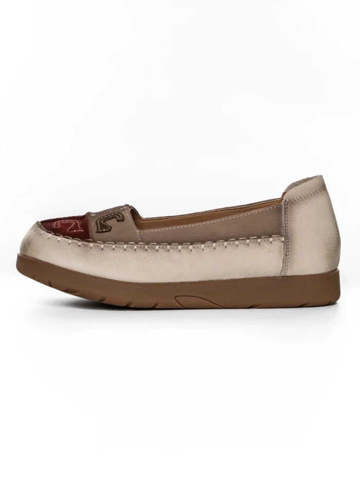 Balerini Dama din piele naturala KM5315 KHAKI | ADVANCER