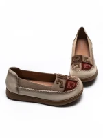 Balerini Dama din piele naturala KM5315 KHAKI | ADVANCER