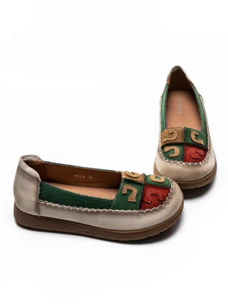 Balerini Dama din piele naturala KM5315 GREEN | ADVANCER