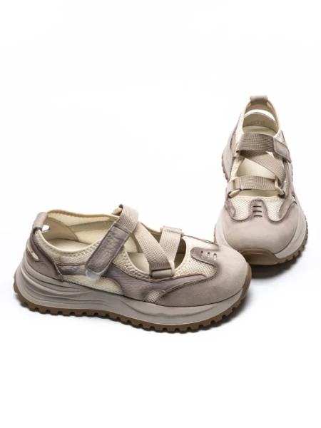 Pantofi Sport Dama din piele naturala KM3906 CREAM | ADVANCER