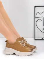 Pantofi Sport Dama din piele naturala 10785 YELLOW | FRANCO GERARDO