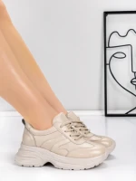 Pantofi Sport Dama din piele naturala 10785 CREAM | FRANCO GERARDO