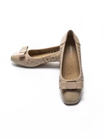 Pantofi cu toc din piele naturala 25876-13 APRICOT | ADVANCER