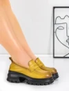 Pantofi Casual Dama din piele naturala 8307 YELLOW | ADVANCER