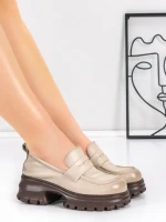 Pantofi Casual Dama din piele naturala 8307 CREAM | ADVANCER