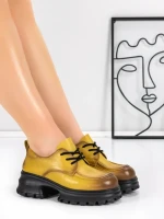 Pantofi Casual Dama din piele naturala 8305 YELLOW | ADVANCER
