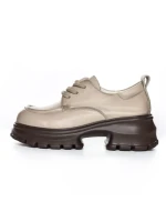 Pantofi Casual Dama din piele naturala 8305 CREAM | ADVANCER