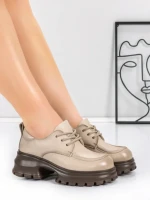 Pantofi Casual Dama din piele naturala 8305 CREAM | ADVANCER