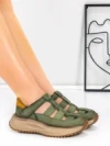 Pantofi Sport Dama din piele naturala KM8882 GREEN | ADVANCER