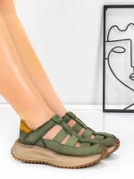 Pantofi Sport Dama din piele naturala KM8882 GREEN | ADVANCER