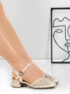 Sandale Dama din piele naturala 1215-1 CREAM | ADVANCER