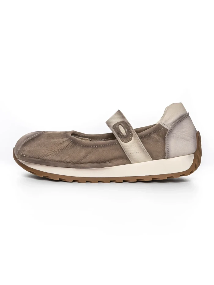 Pantofi Casual Dama din piele naturala KM9205 KHAKI | ADVANCER