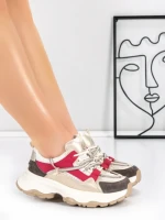 Pantofi Sport Dama din piele naturala 5A617 PINK | ADVANCER