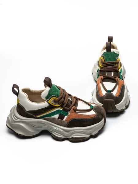 Pantofi Sport Dama din piele naturala HY1369 BROWN-ORANGE | FRANCO GERARDO