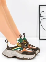 Pantofi Sport Dama din piele naturala HY1369 BROWN-ORANGE | FRANCO GERARDO