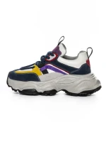 Pantofi Sport Dama din piele naturala HY1369 BLUE-YELLOW | FRANCO GERARDO