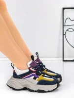 Pantofi Sport Dama din piele naturala HY1369 BLUE-YELLOW | FRANCO GERARDO