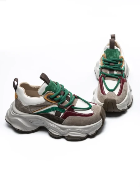 Pantofi Sport Dama din piele naturala HY1369 APRICOT-RED | FRANCO GERARDO