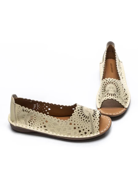 Balerini Dama din piele naturala 355-2 YELLOW | ADVANCER