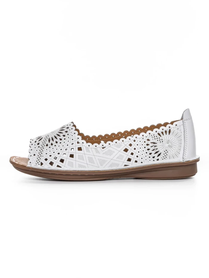 Balerini Dama din piele naturala 355-2 WHITE | ADVANCER