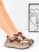 Pantofi Sport Dama din piele naturala 572105 RED | FRANCO GERARDO