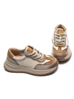 Pantofi Sport Dama din piele naturala 572305 CREAM-YELLOW | FRANCO GERARDO