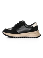 Pantofi Sport Dama din piele naturala 572305 BLACK-CREAM | FRANCO GERARDO