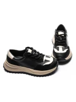 Pantofi Sport Dama din piele naturala 572305 BLACK-CREAM | FRANCO GERARDO