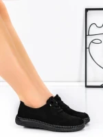 Pantofi Casual Dama din piele naturala 8736 BLACK | FORMAZIONE