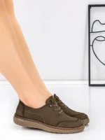 Pantofi Casual Dama din piele naturala 8736 KHAKI | FORMAZIONE