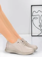 Pantofi Casual Dama din piele naturala 5712567 CREAM | ADVANCER