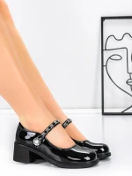 Pantofi cu toc din piele naturala TP1355-1 BLACK | ADVANCER