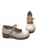 Pantofi cu toc din piele naturala TP1355-1 CREAM | ADVANCER