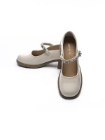 Pantofi cu toc din piele naturala TP1355-1 CREAM | ADVANCER