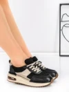 Pantofi Sport Dama din piele naturala 6055 BLACK | ADVANCER