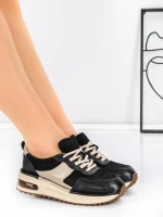 Pantofi Sport Dama din piele naturala 6055 BLACK | ADVANCER