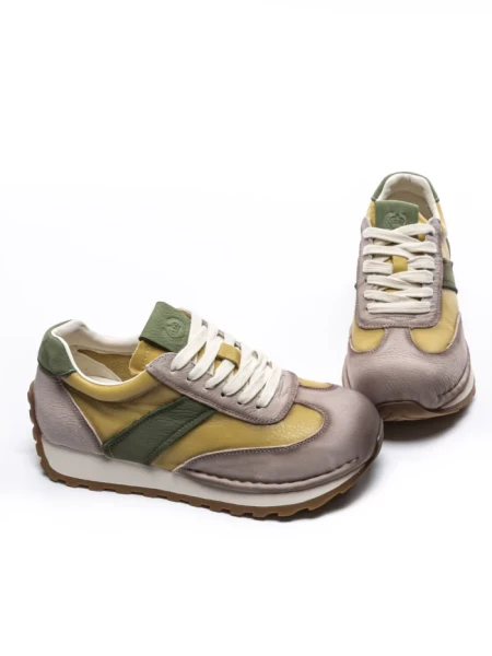Pantofi Sport Dama din piele naturala KM9218 YELLOW-GREEN | ADVANCER