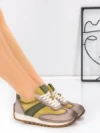 Pantofi Sport Dama din piele naturala KM9218 YELLOW-GREEN | ADVANCER