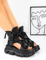 Sandale Dama din piele naturala 19685 BLACK | ADVANCER