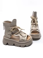 Sandale Dama din piele naturala 19685 CREAM | ADVANCER