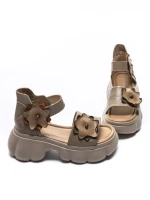 Sandale Dama din piele naturala 18651 APRICOT | ADVANCER